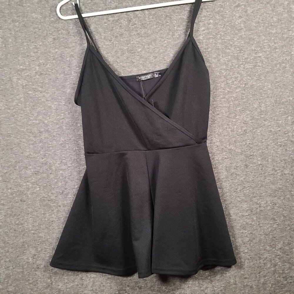 NWT Nasty Girl Black Strappy Wrap Shorts Romper Size 6